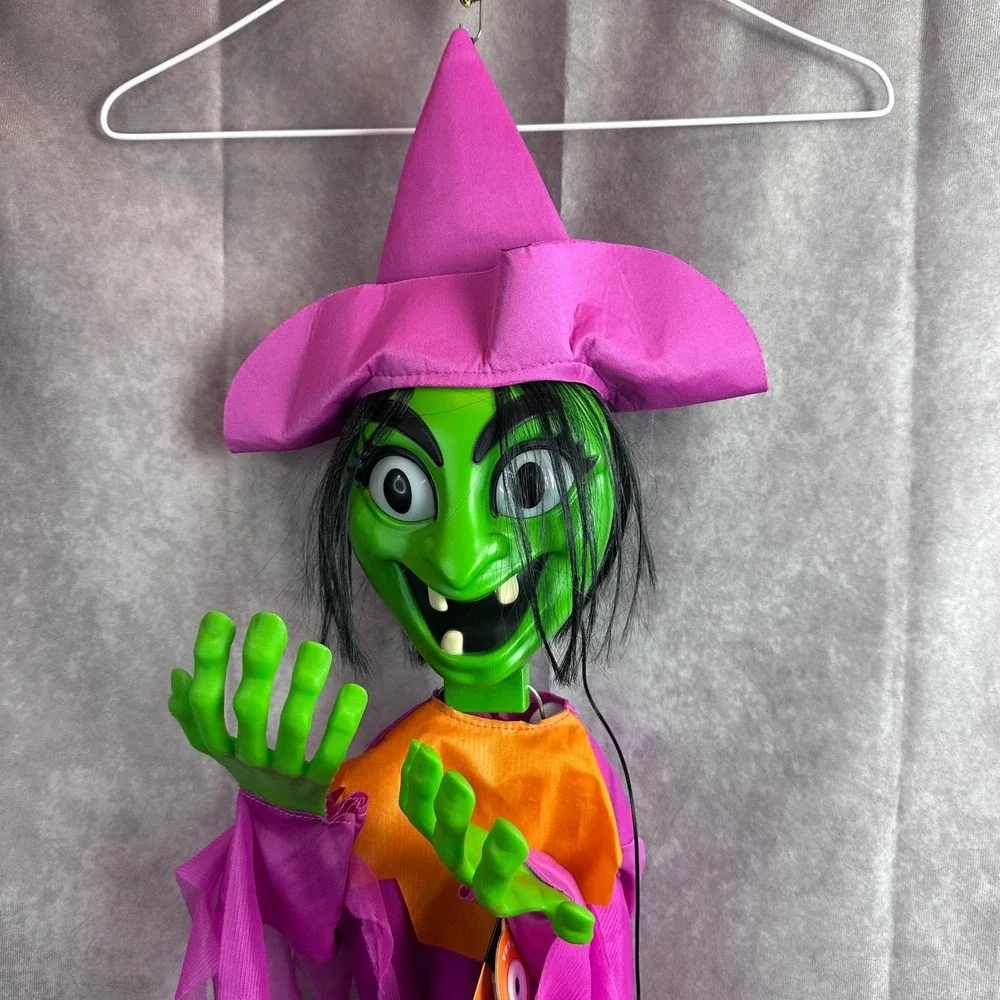 Target Halloween Hanging Animated Witch Purple Orange Green 240 43 6440 New